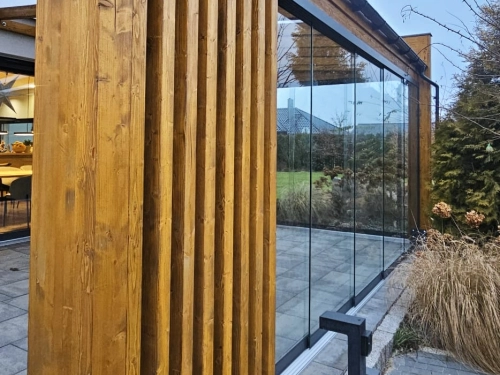 Realizacja 78 - Zabudowa tarasu - szyby przesuwne Bojanowo